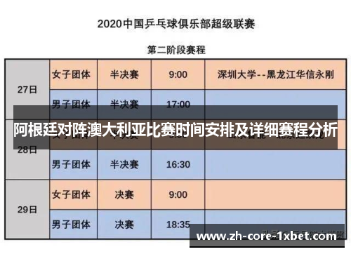 阿根廷对阵澳大利亚比赛时间安排及详细赛程分析